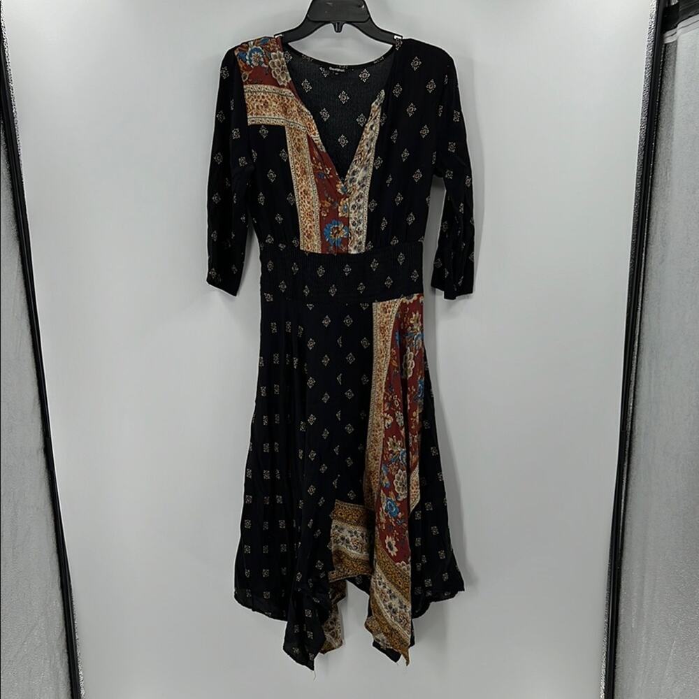 Desigual Women's High Low Dress - Black Multi - 40 or US Medium